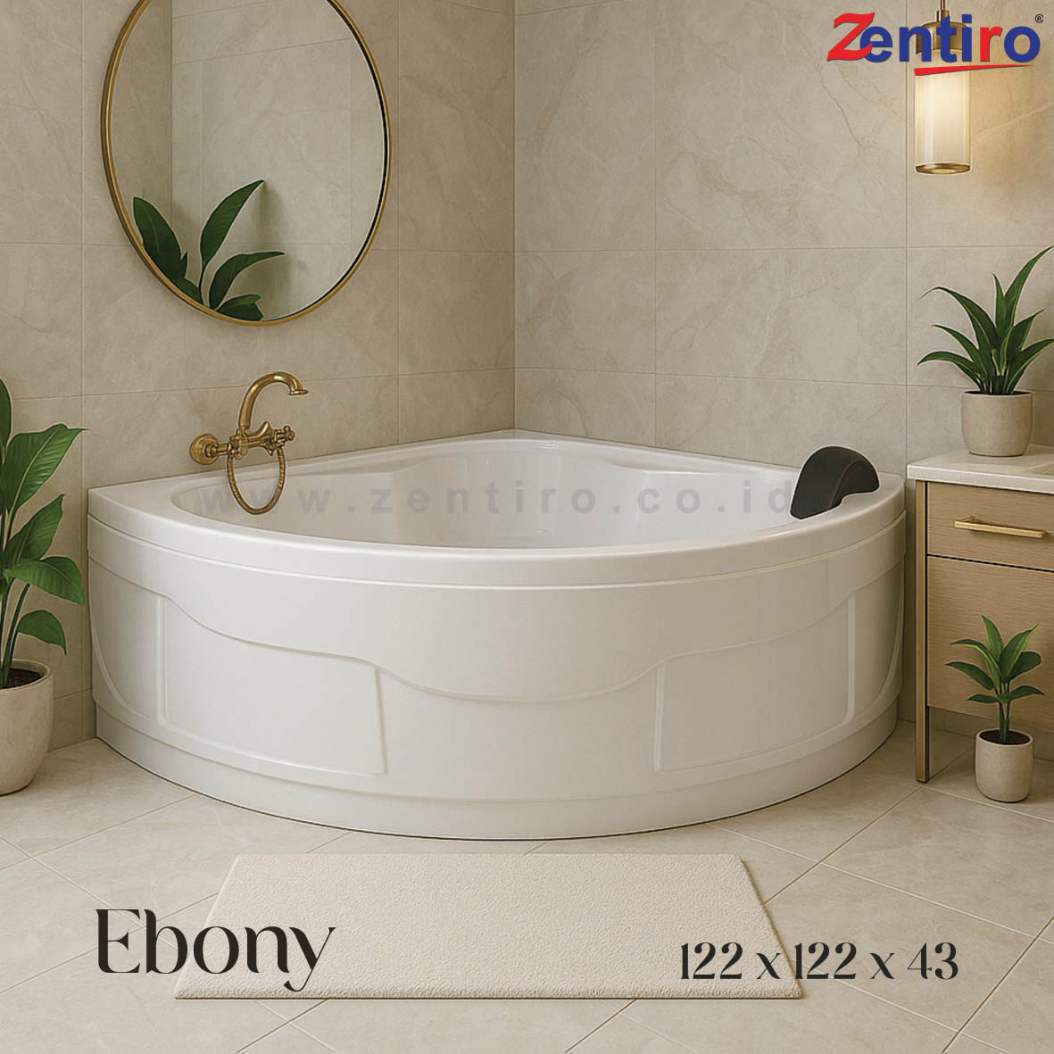 bathtub sudut ebony