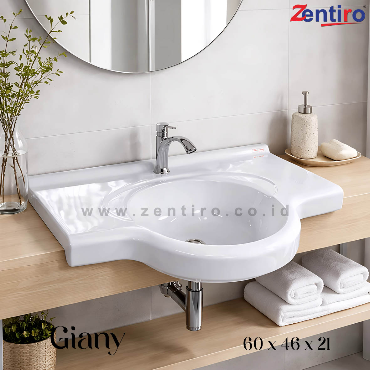 wastafel marble giany 60