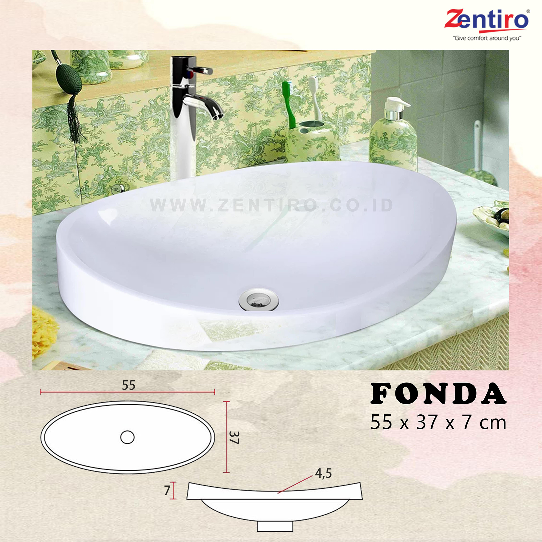 wastafel marble fonda