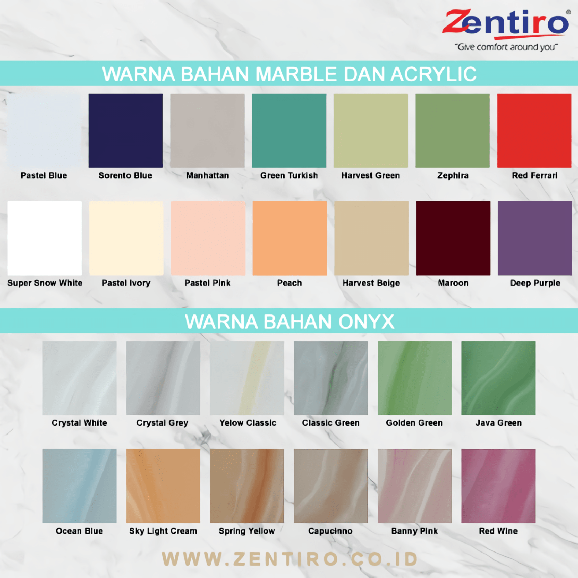 warna bahan zentiro