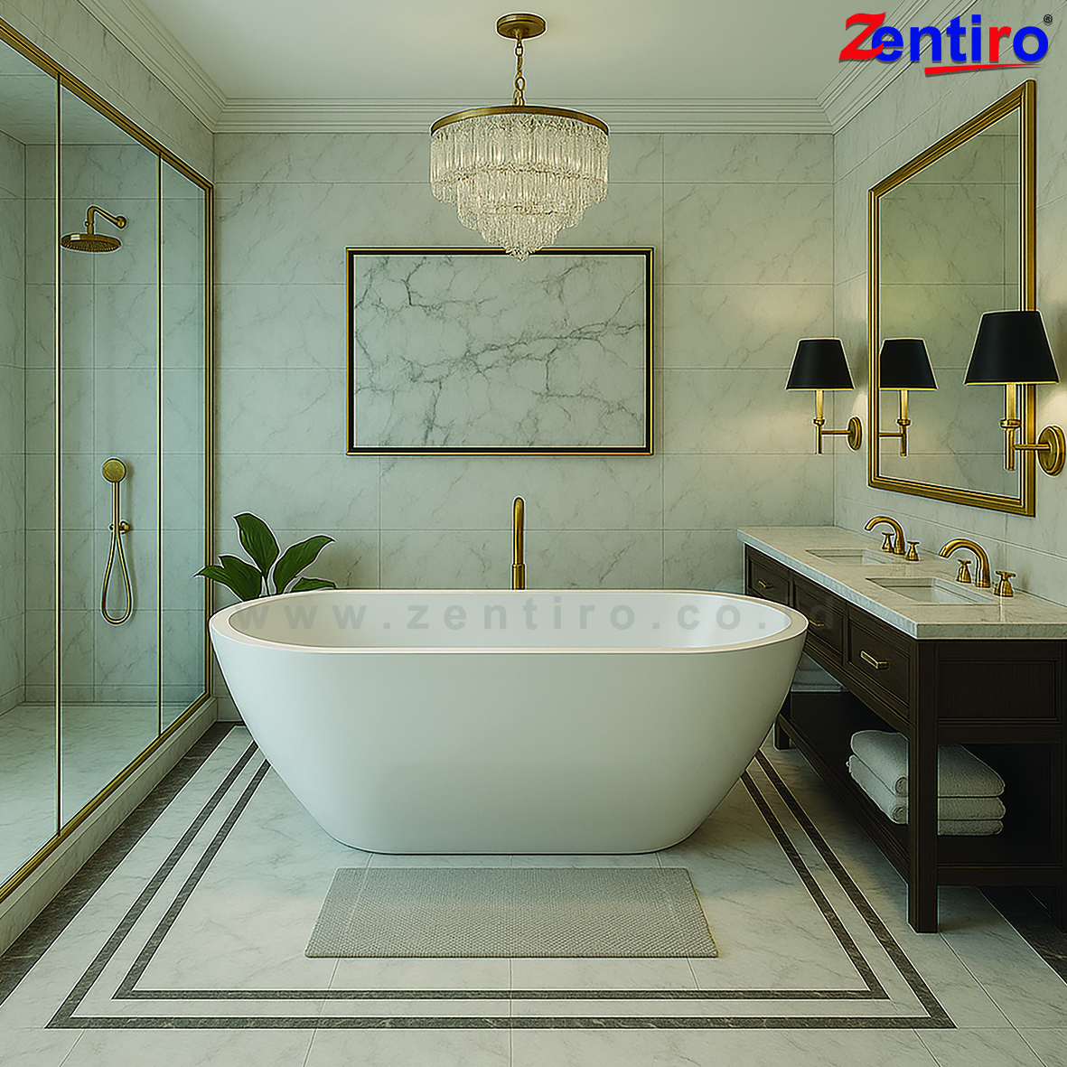 bathtub standing zentiro bossini